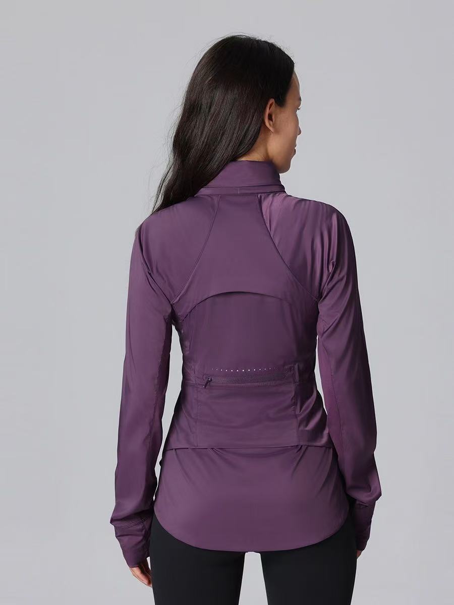 Ice Silk Breathable Slim Yoga Clothing Outdoor Casual Jacket Women's Thin Sun Protective Clothing