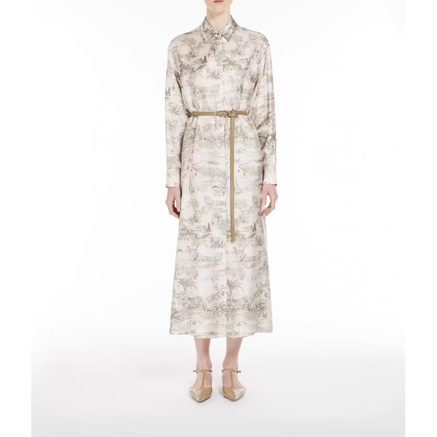 New pure yuan women's silk dress senior sense of French temperament commuter long dress female