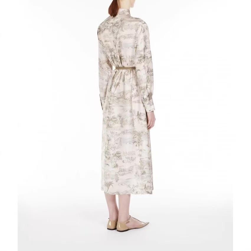 New pure yuan women's silk dress senior sense of French temperament commuter long dress female