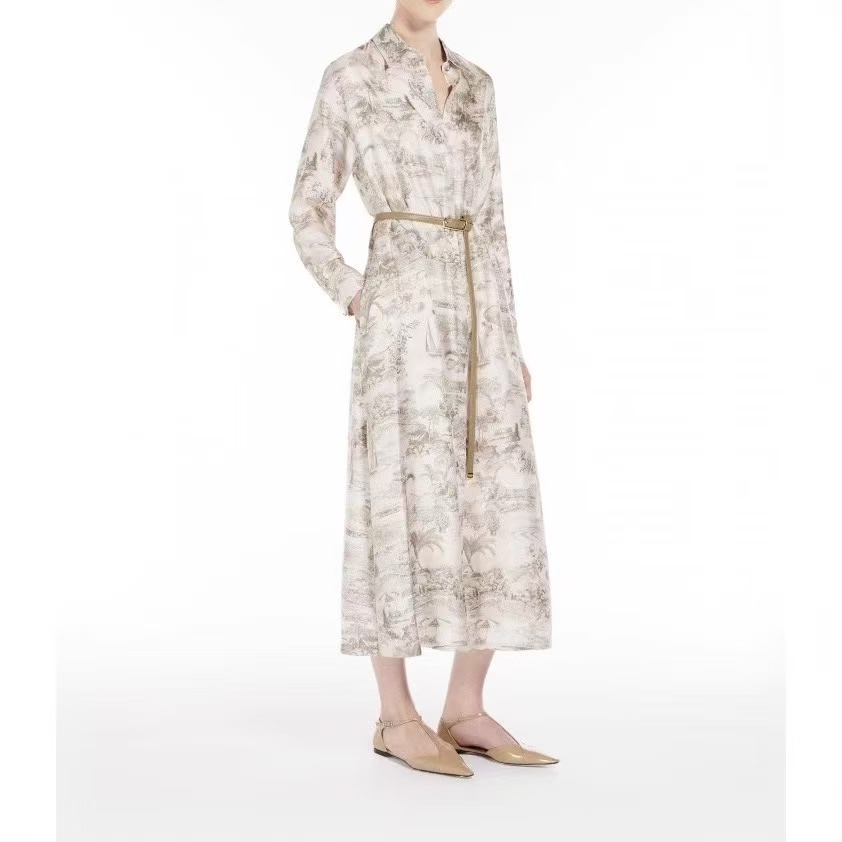 New pure yuan women's silk dress senior sense of French temperament commuter long dress female
