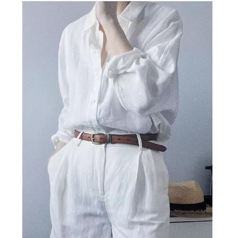 White Linen Shirt and Shorts Set