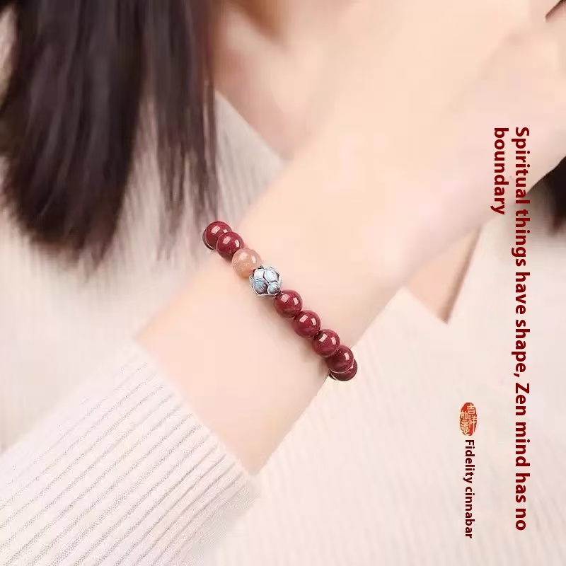 High Content Cinnabar Lotus Flower Bracelet Imperial Purple Gold Sand Lotus Picker Meditation String