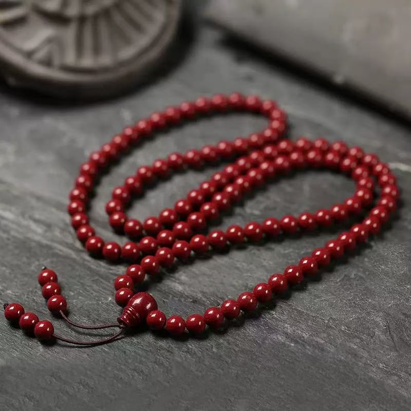 High content natural purple gold imperial crystal cinnabar string rosary for men and women