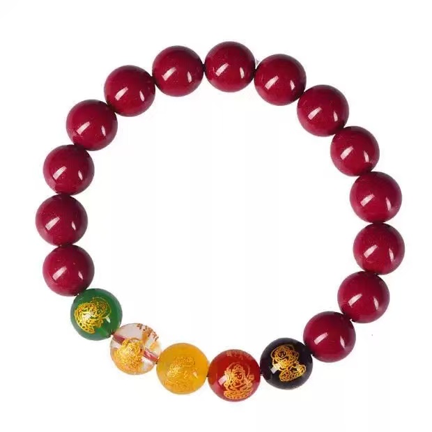 Cinnabar strings high content of purple gold sand men's five-way God of Wealth Pixi bravery