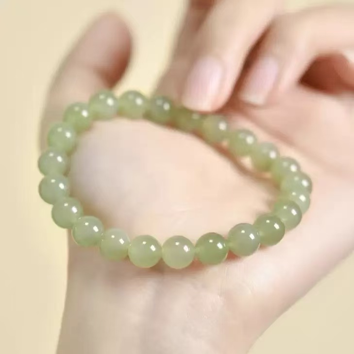 Hetian jade strings clear water loose beads bracelet crystal jade bracelet beads female models