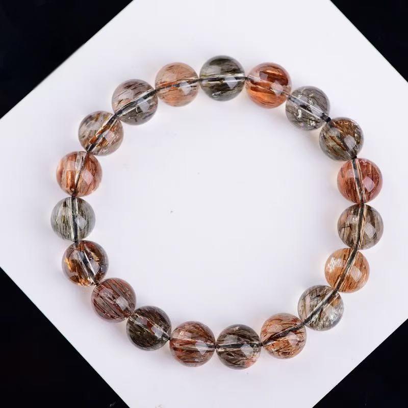 Natural Black Gold Super Bracelet Smooth Bone Dry Hair Black Super Seven Crystal Titanium Bracelet