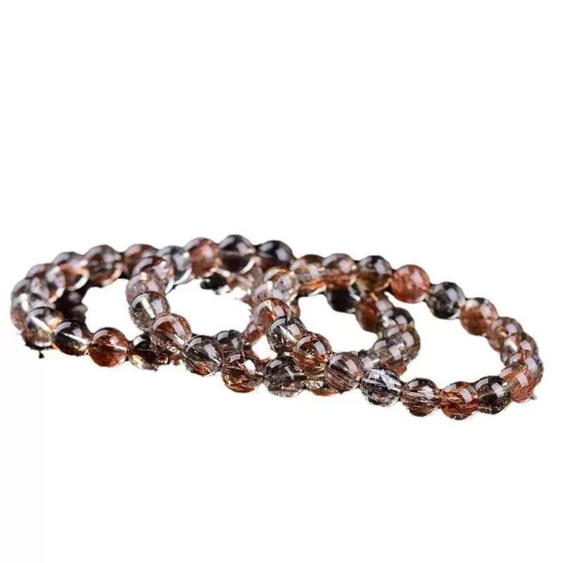 Natural Black Gold Super Bracelet Smooth Bone Dry Hair Black Super Seven Crystal Titanium Bracelet