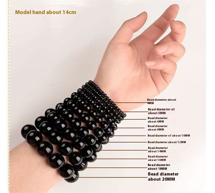 Natural Black Gold Super Bracelet Smooth Bone Dry Hair Black Super Seven Crystal Titanium Bracelet