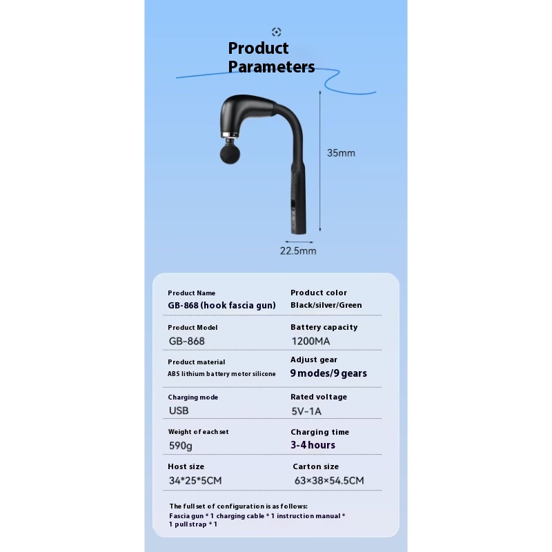 Curved Fascia Gun Multifunctional Muscle Cervical Massager