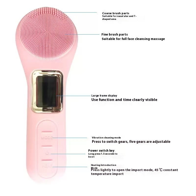 New Silicone Facial Cleanser Face Cleansing Introducer Beauty Instrument Electric Silicone Face Wash Brush