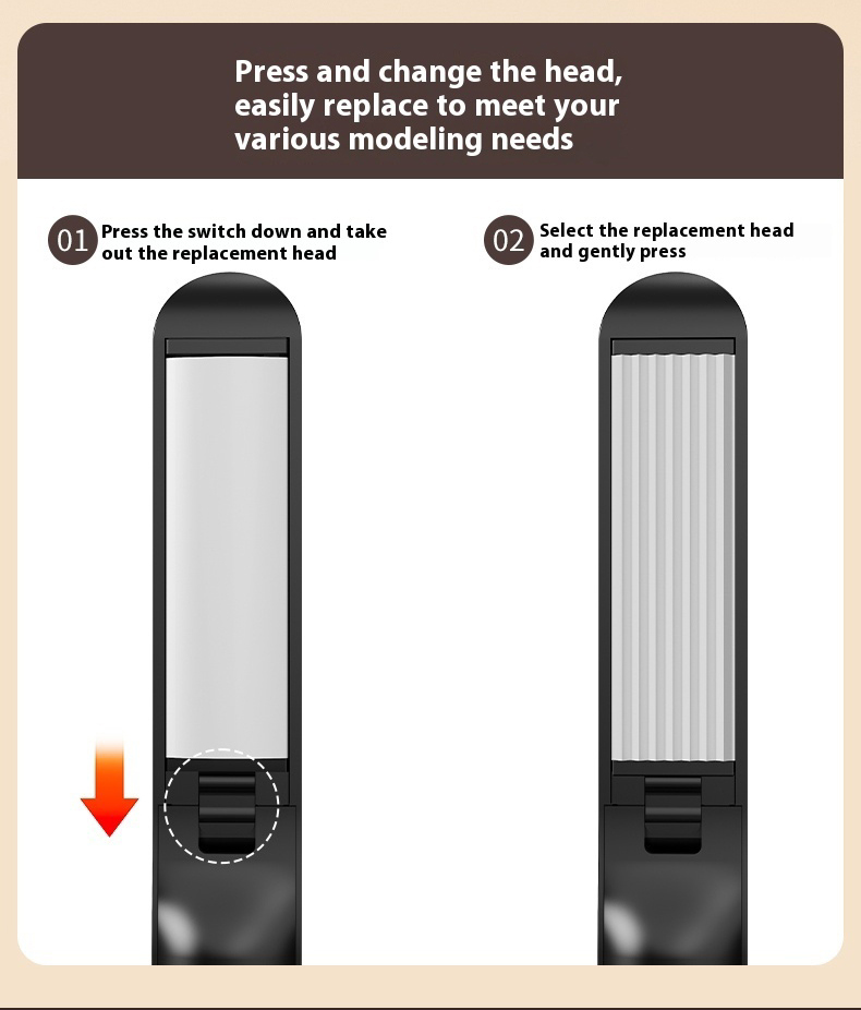 3-in-1 Cordless Straightening Clip Multi-Functional Head-Changing Straight and Curl Dual Purpose Curling Wand