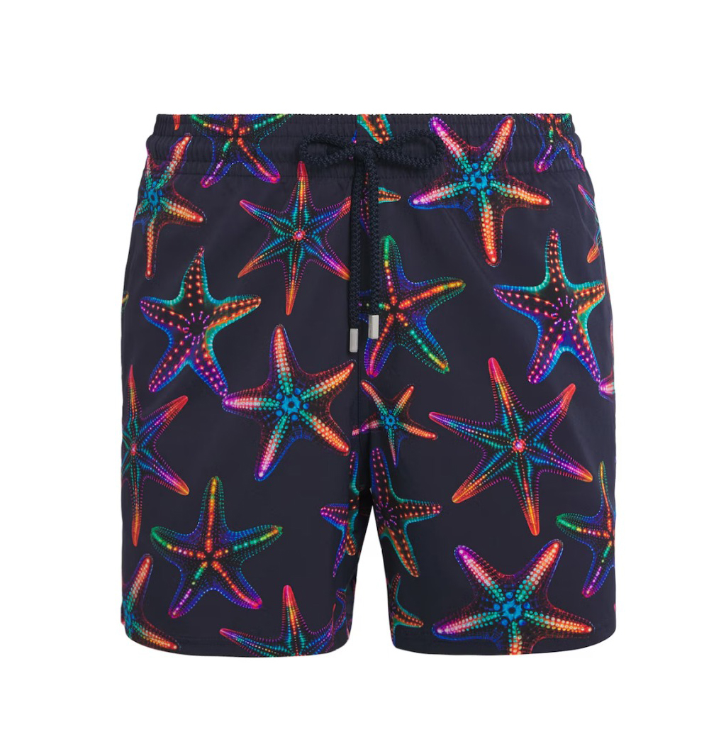 Mens Vilebrequin Navy Moorise Disco Starfish Print Swim Beach Shorts