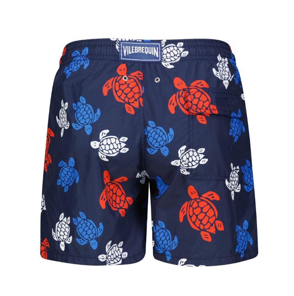 Mens Vilebrequin Navy Moorea Multicoloured Macro Turtles Print Swim Beach Shorts