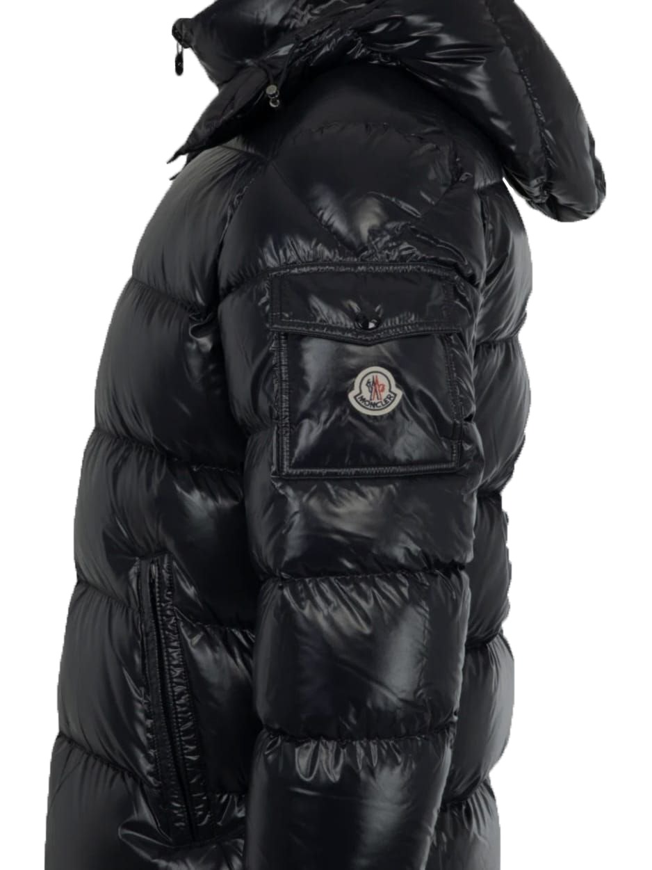 Men's Black Moncler Maya Hooded Short Padded Jacket