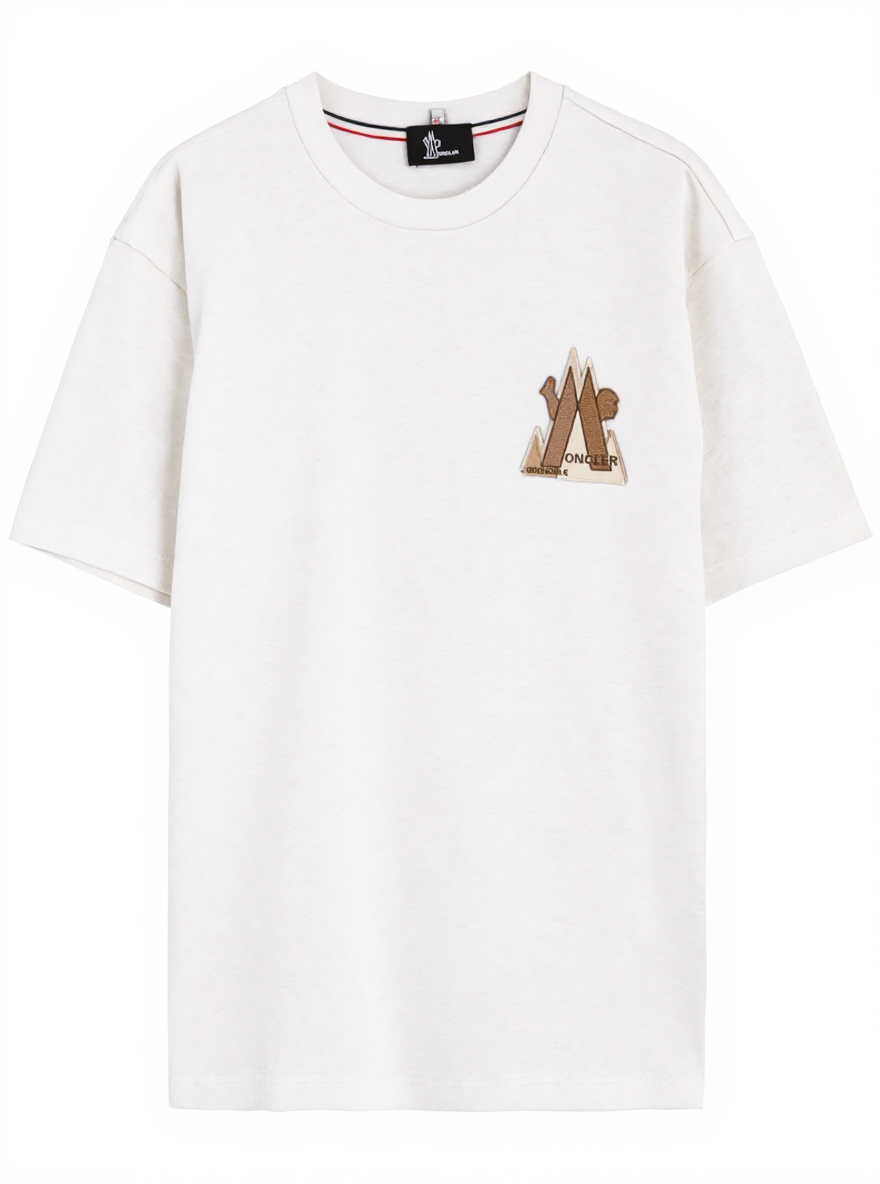 Mens White Moncler Grenoble Day-namic Logo Patch Cotton Short Sleeve Tshirt