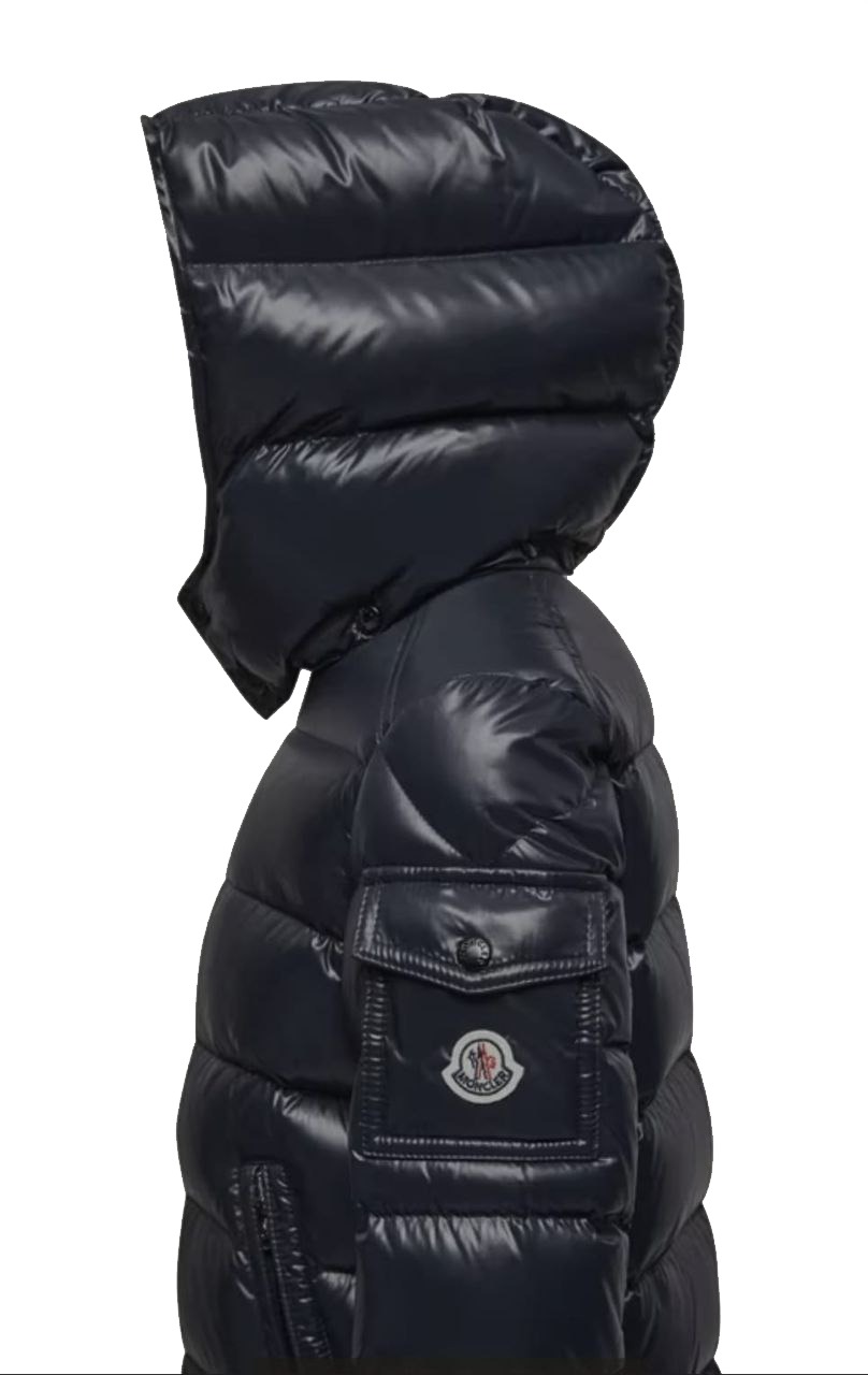 Men's Navy Blue Moncler Maya Hooded Short Padded Jacket
