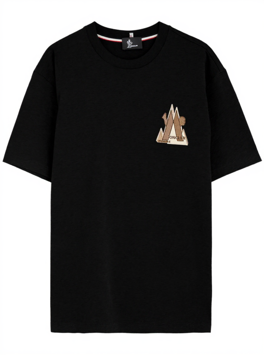 Mens Black Moncler Grenoble Day-namic Logo Patch Cotton Short Sleeve Tshirt