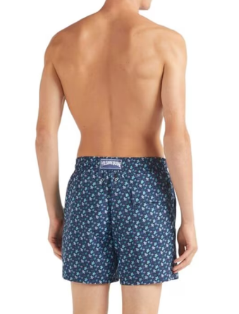 Mens Vilebrequin Moorea Micro Ronde Des Tortues Rainbow Turtles Navy Blue Swim Beach Shorts