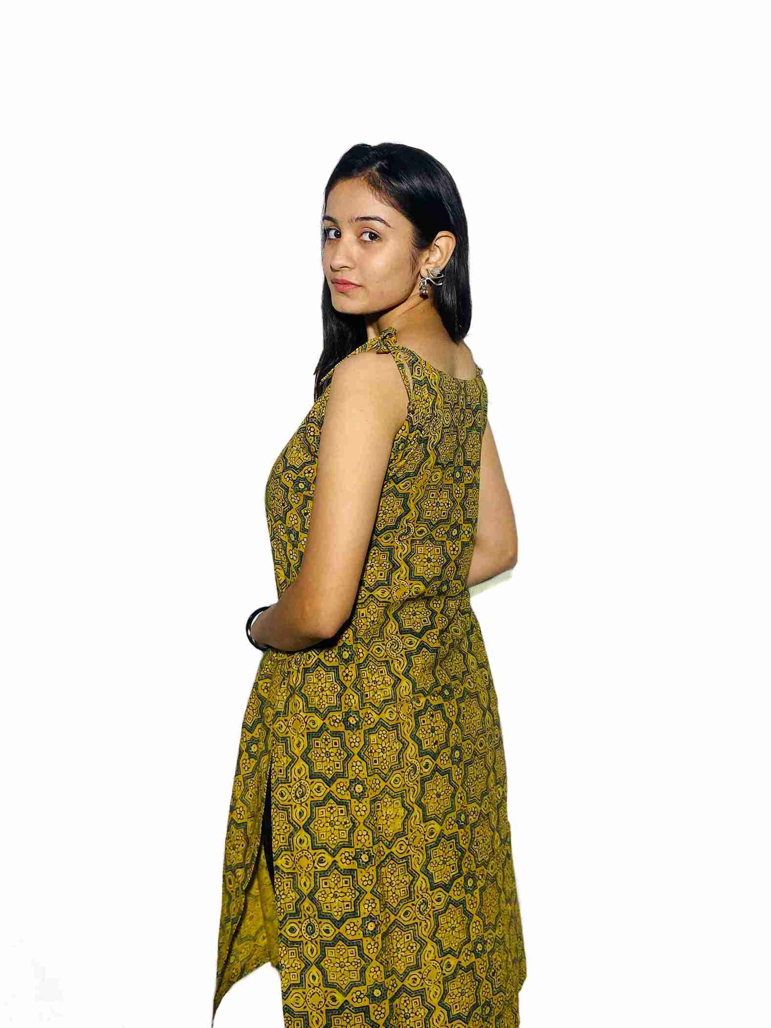Sitara – Mustard Mosaic Ajrakh Kurta