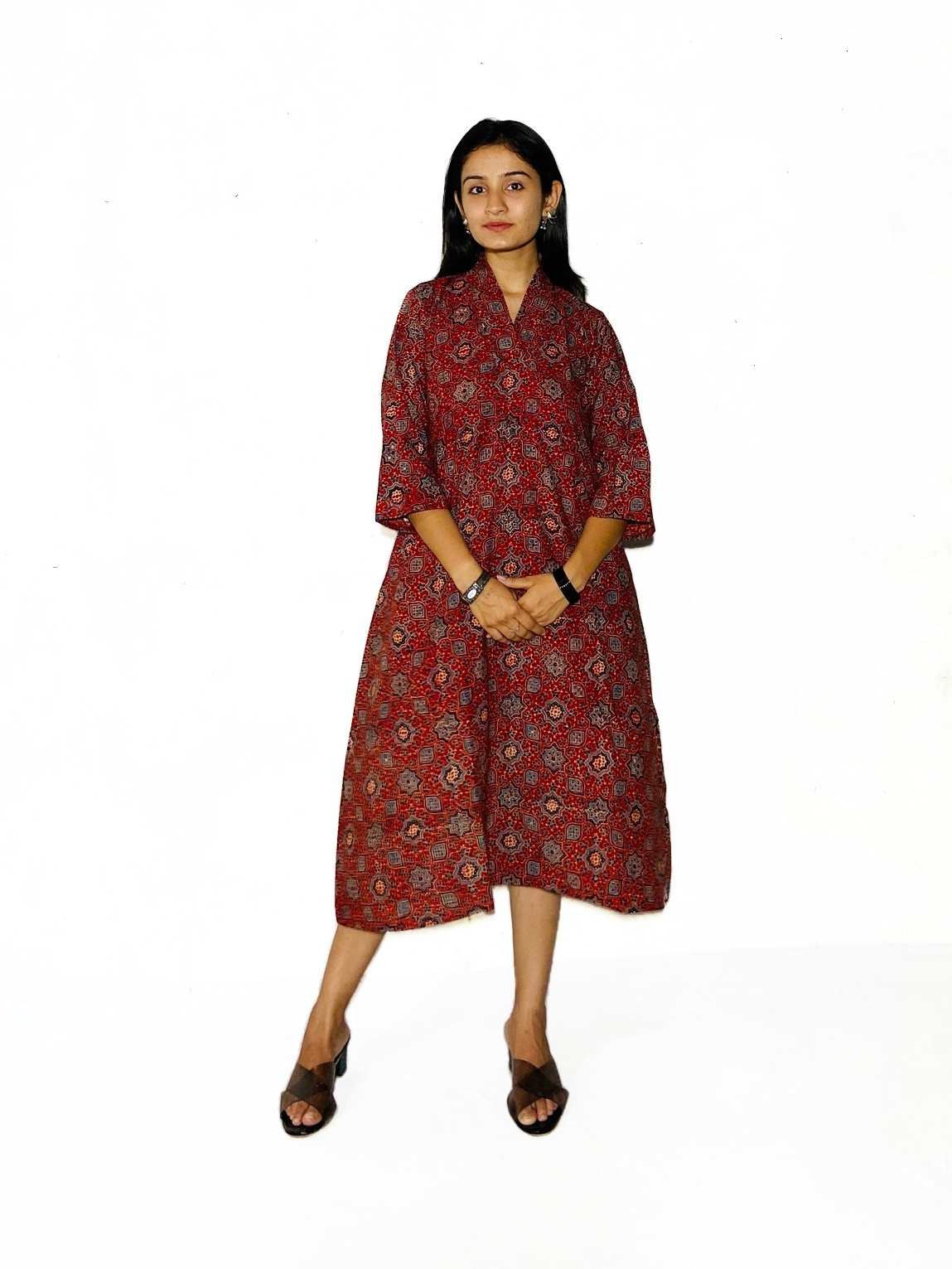 Meher – Dusk Rose Ajrakh Flare Kurta