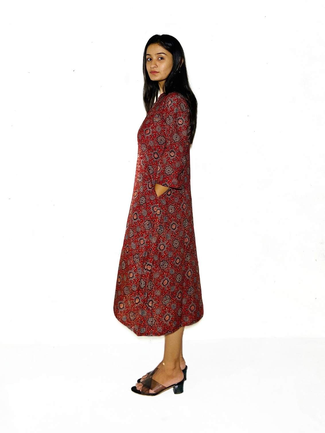 Meher – Dusk Rose Ajrakh Flare Kurta