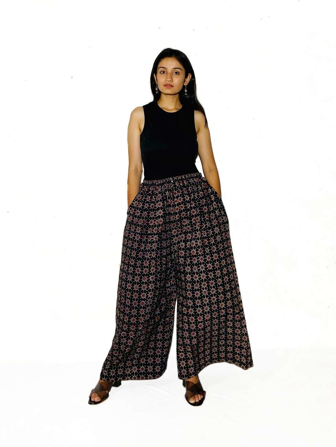 Midnight Ajrakh Flow Palazzo