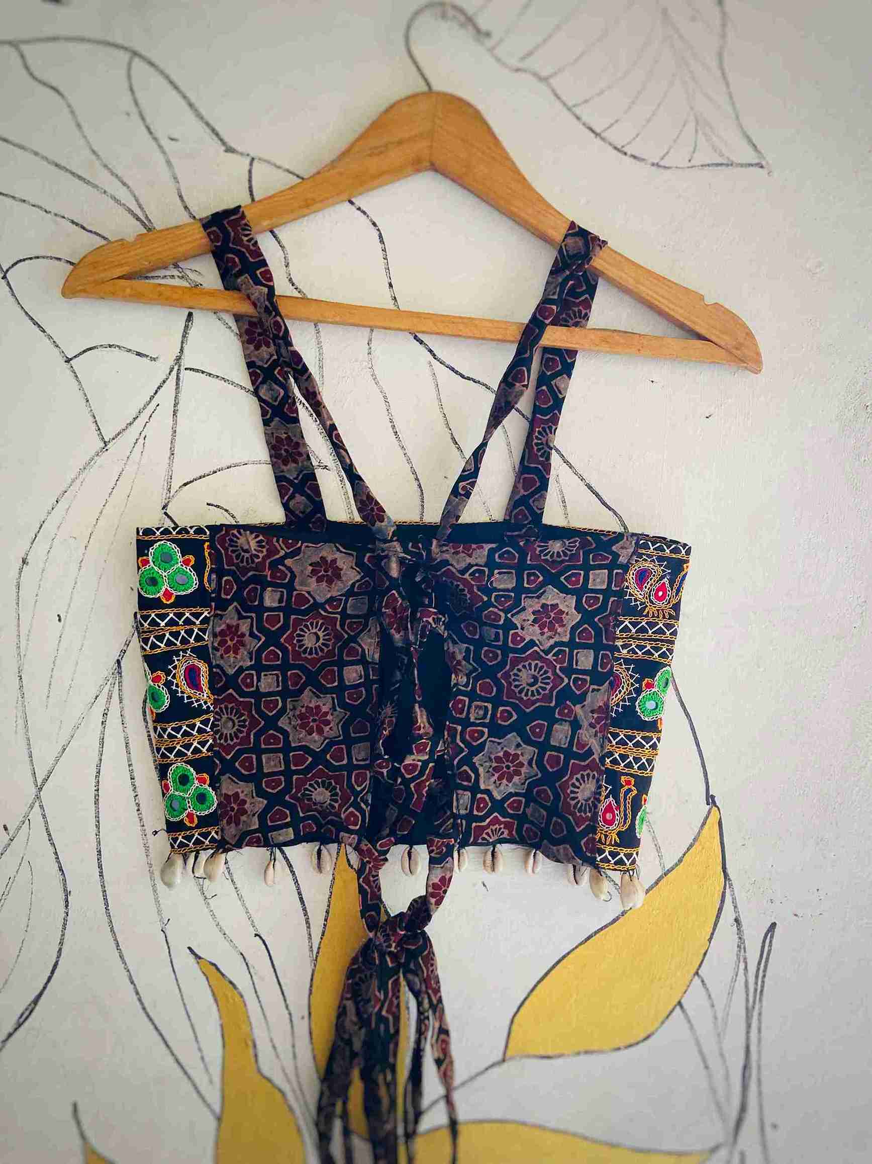 Desert Folk Embroidered Tie-Back Blouse