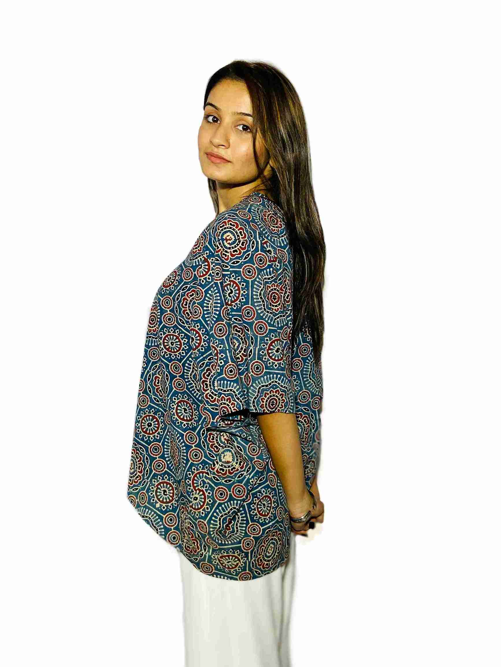 Indigo Mandala Handblock Boxy Shirt