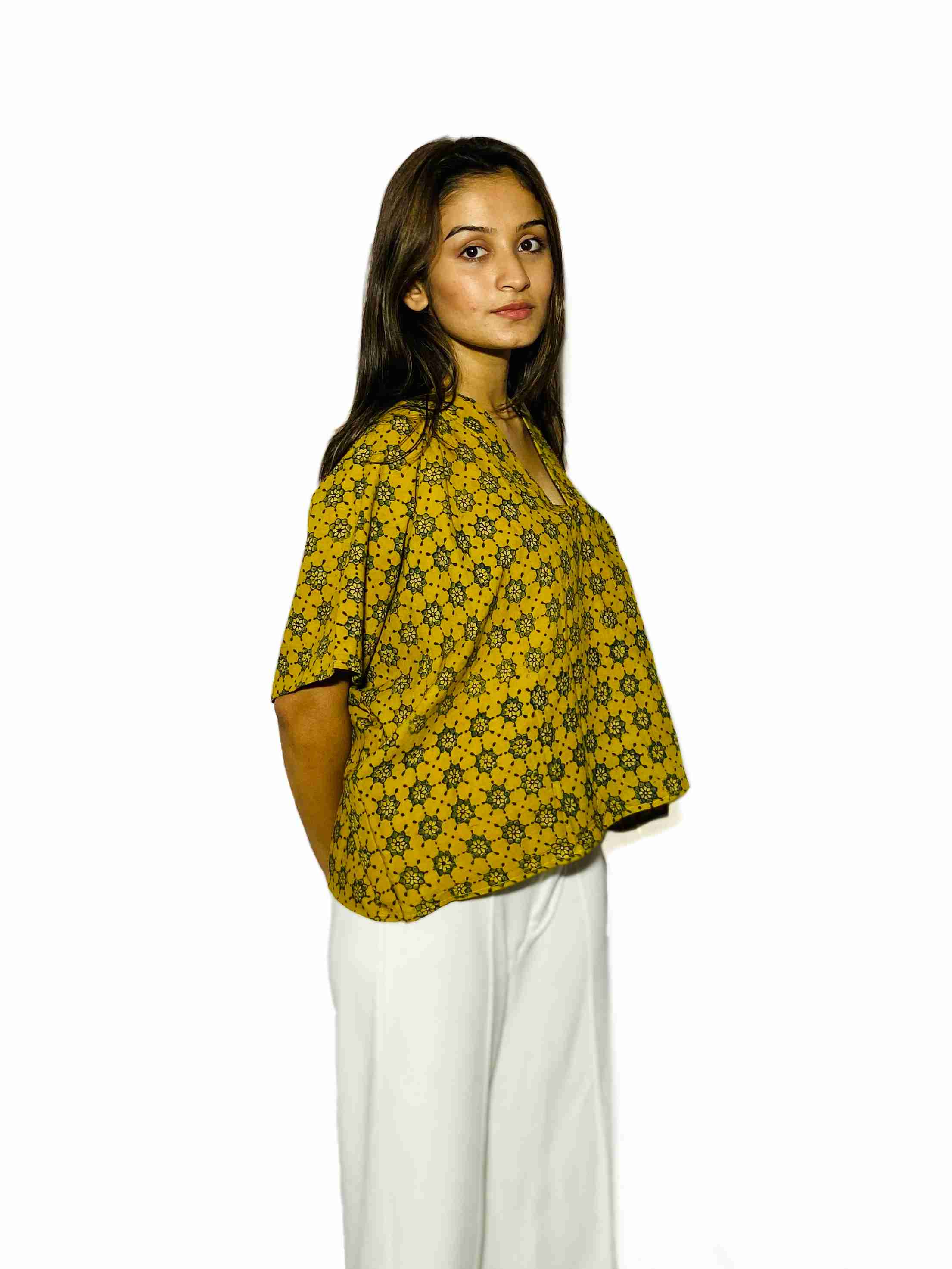 Honey Bea Handblock Boxy Shirt