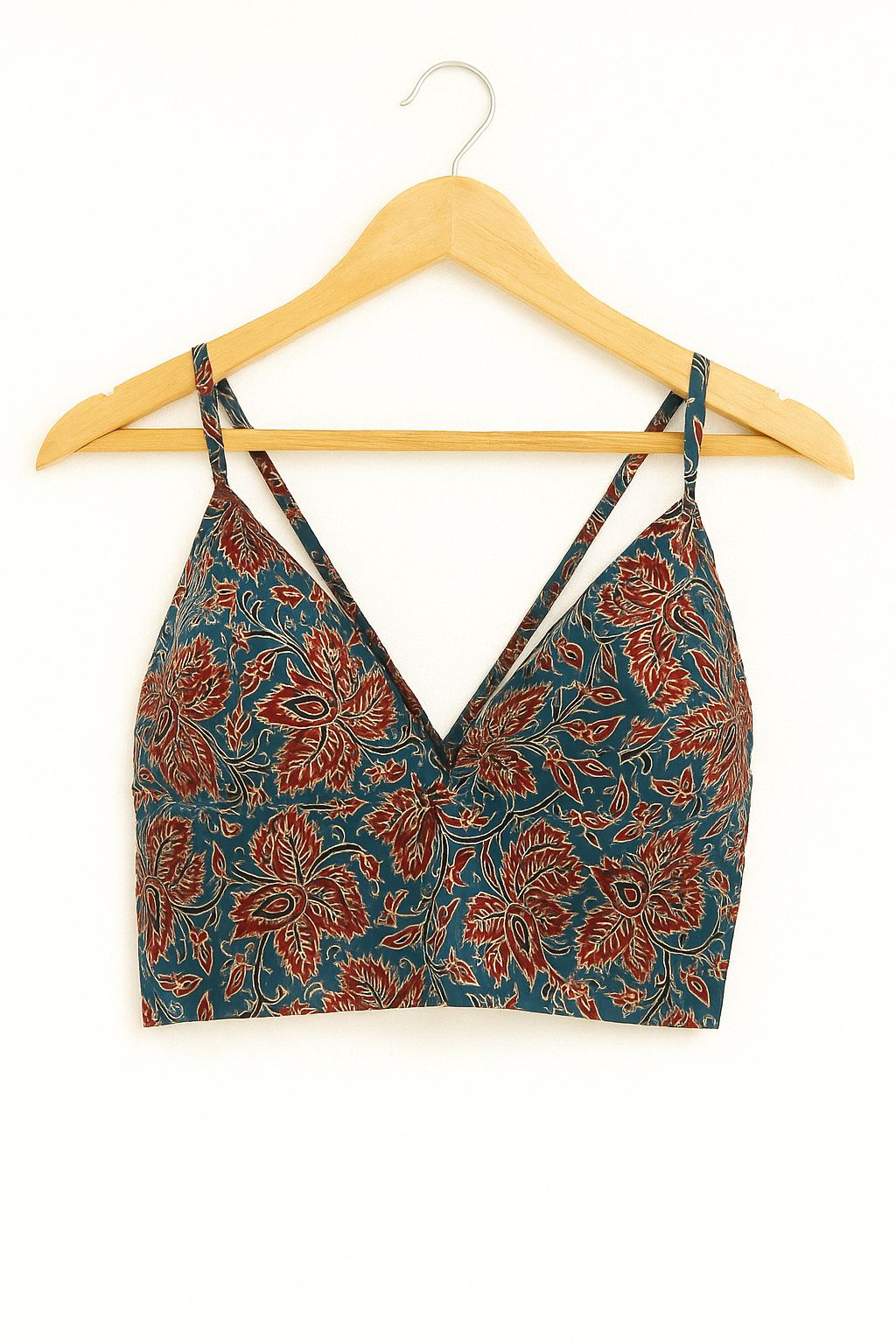 Teal Heritage Bloom Handcrafted Bralette