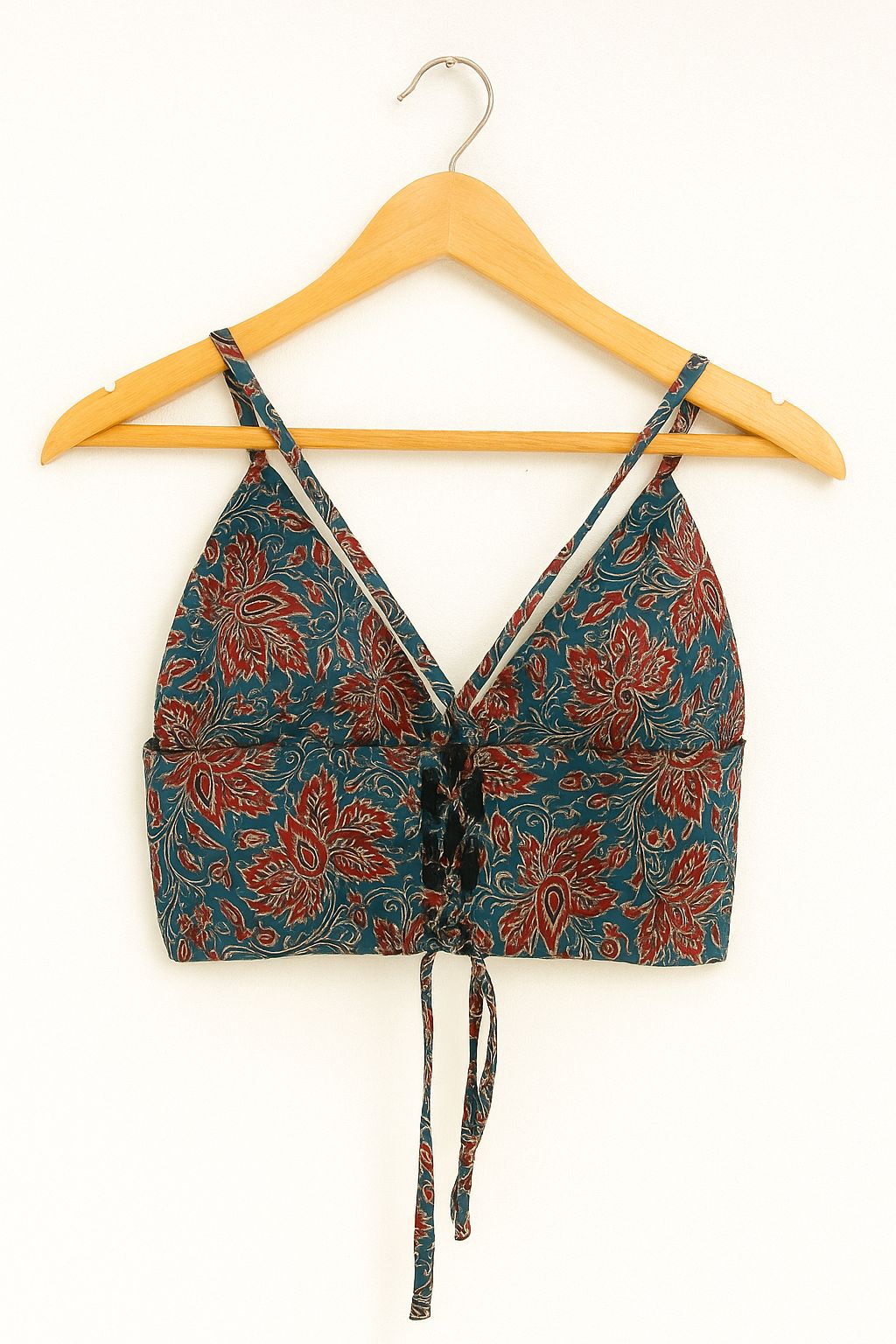 Teal Heritage Bloom Handcrafted Bralette