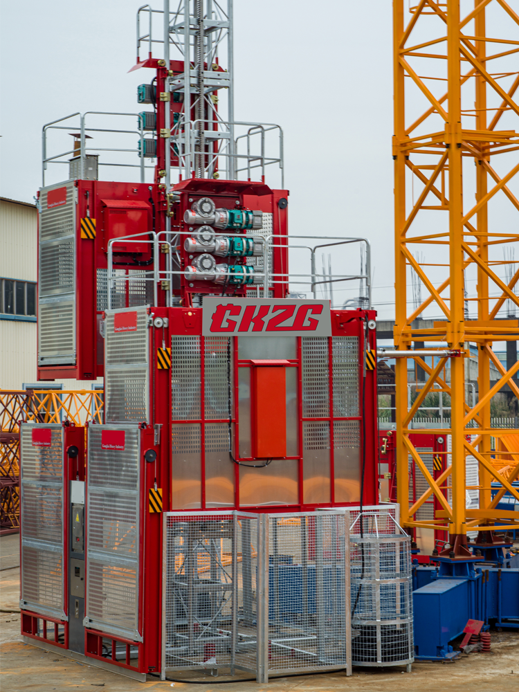 SC200/200 Worm Gear Three Drive Construction Hoist Elevator