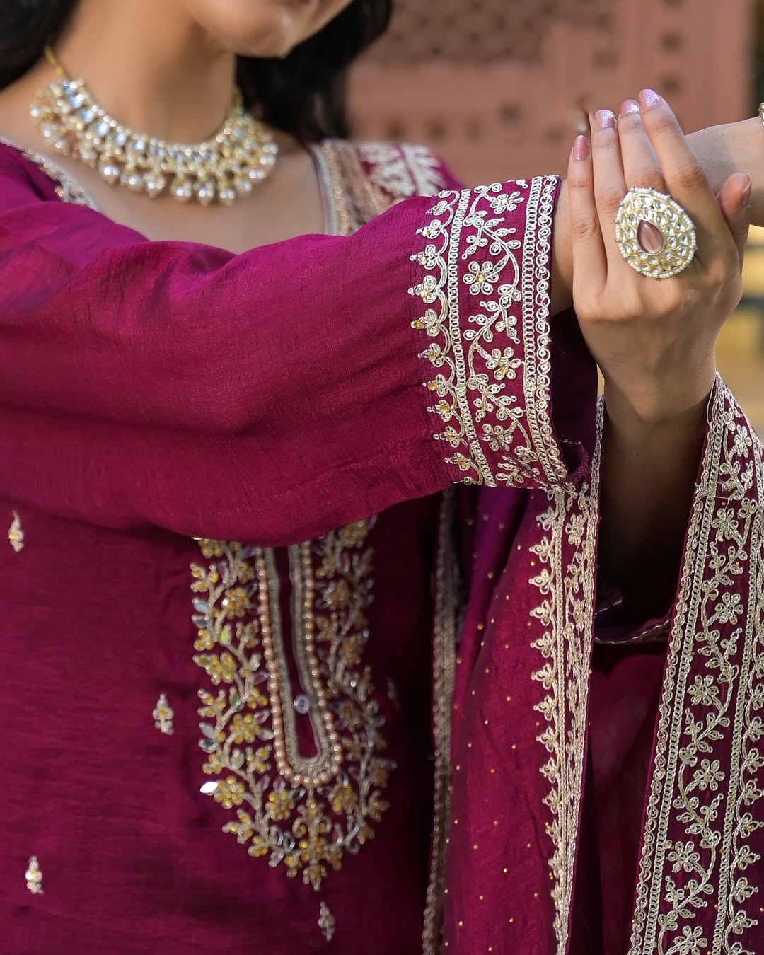 Elegant Maroon Traditional Dress
