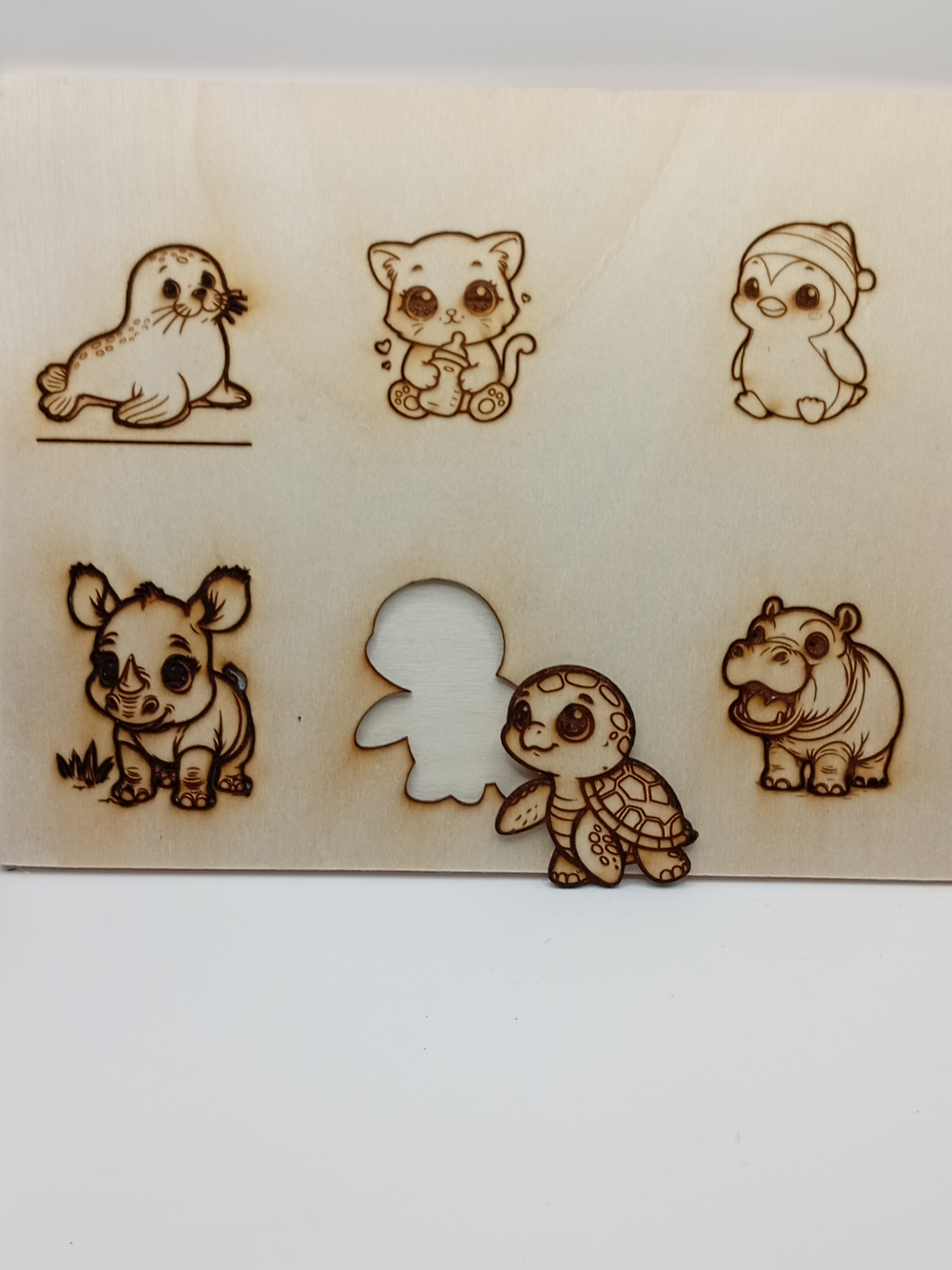 Puzzle en bois animaux mignons