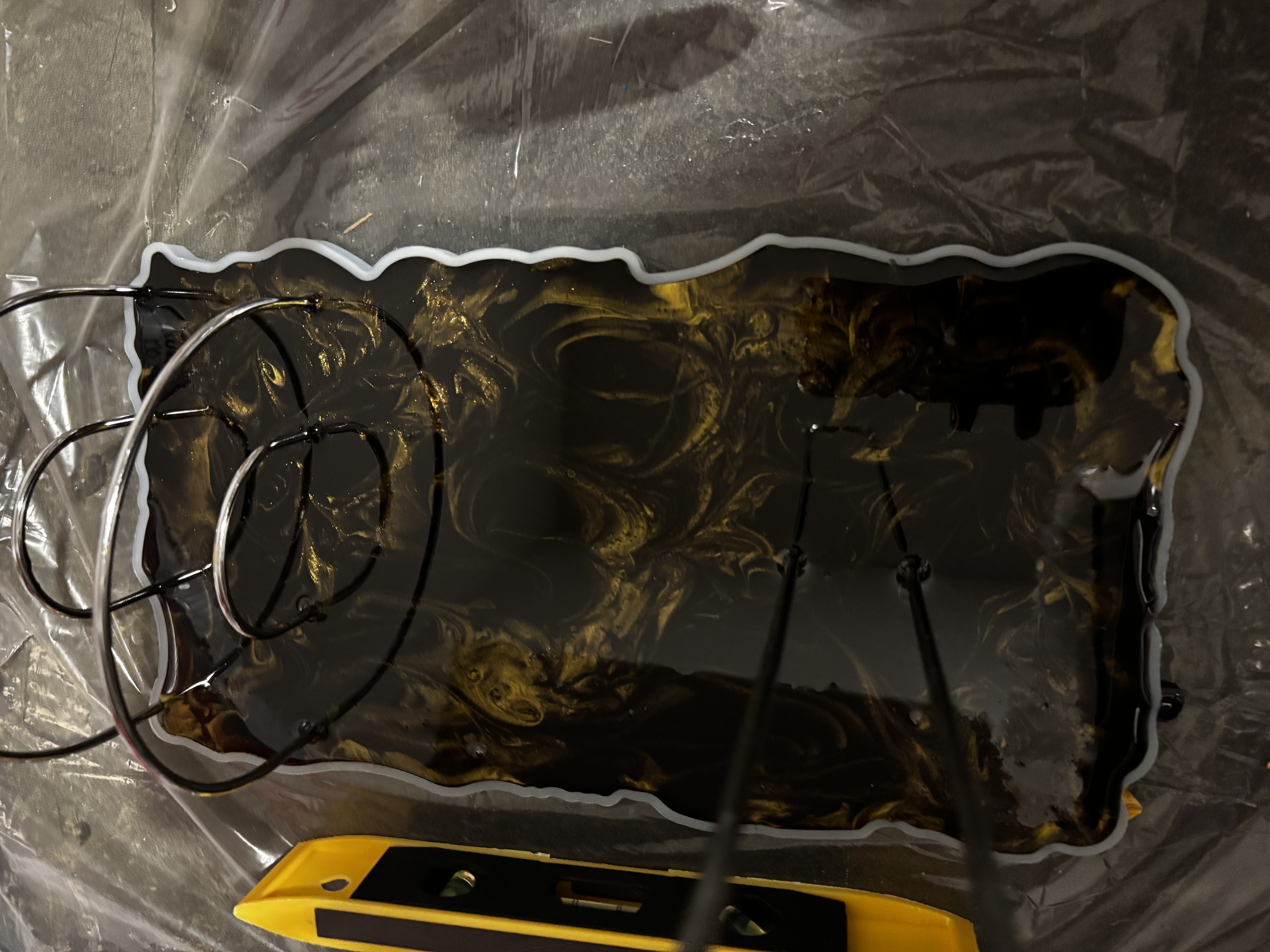 Black & Gold Marble Napkin Holder