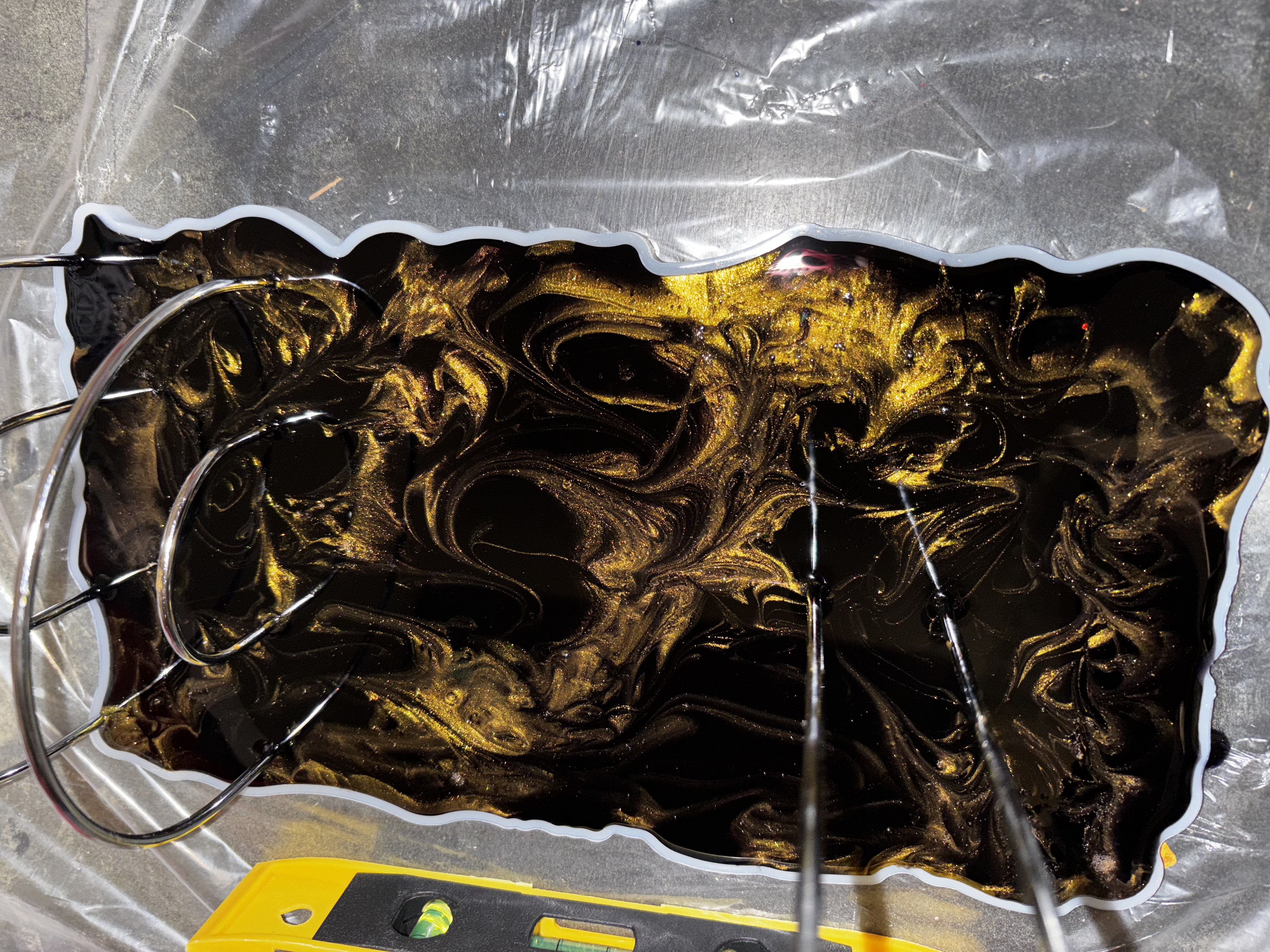 Black & Gold Marble Napkin Holder