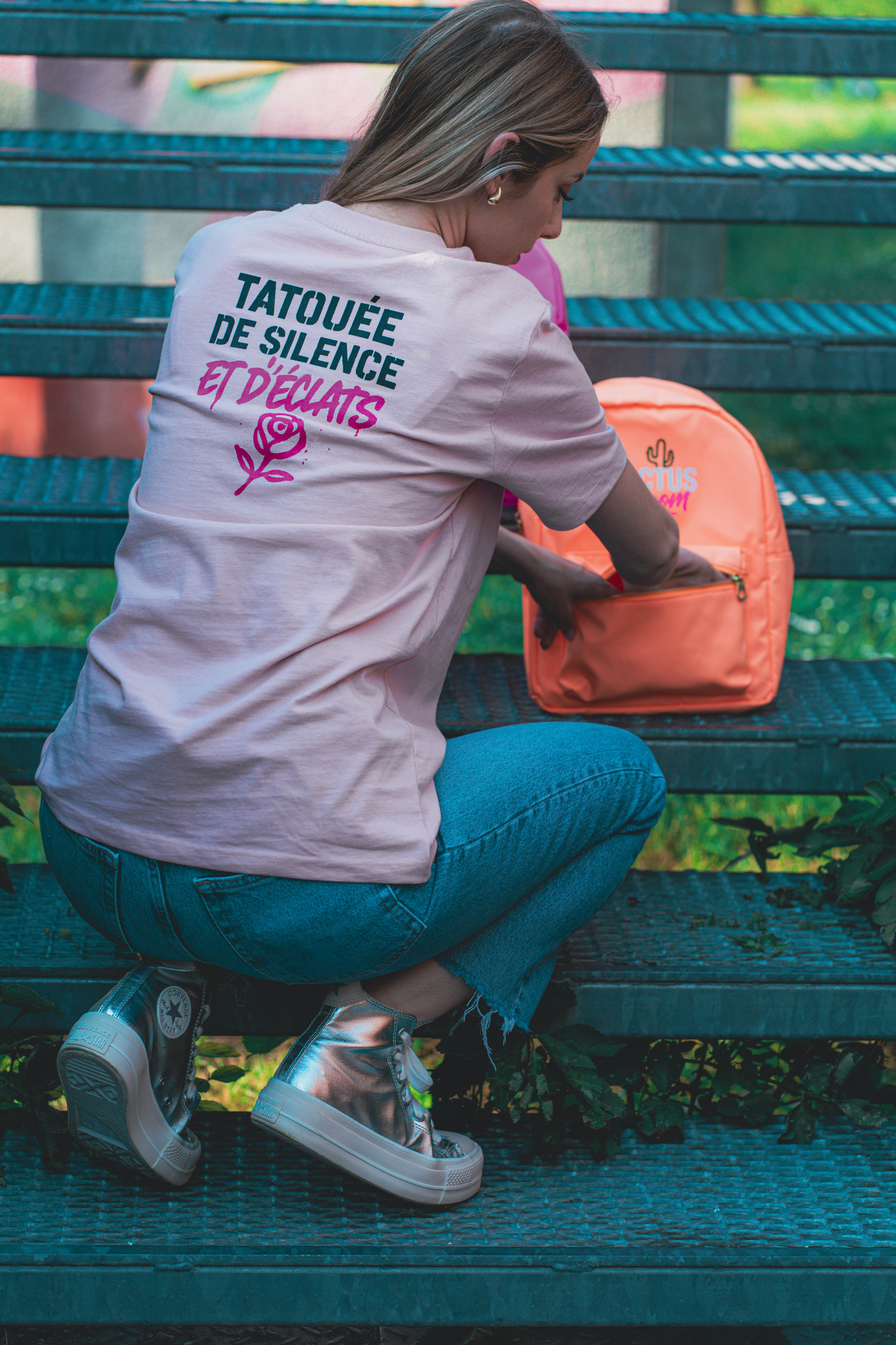 T-shirt 'Tatouée de silence et d'éclats'