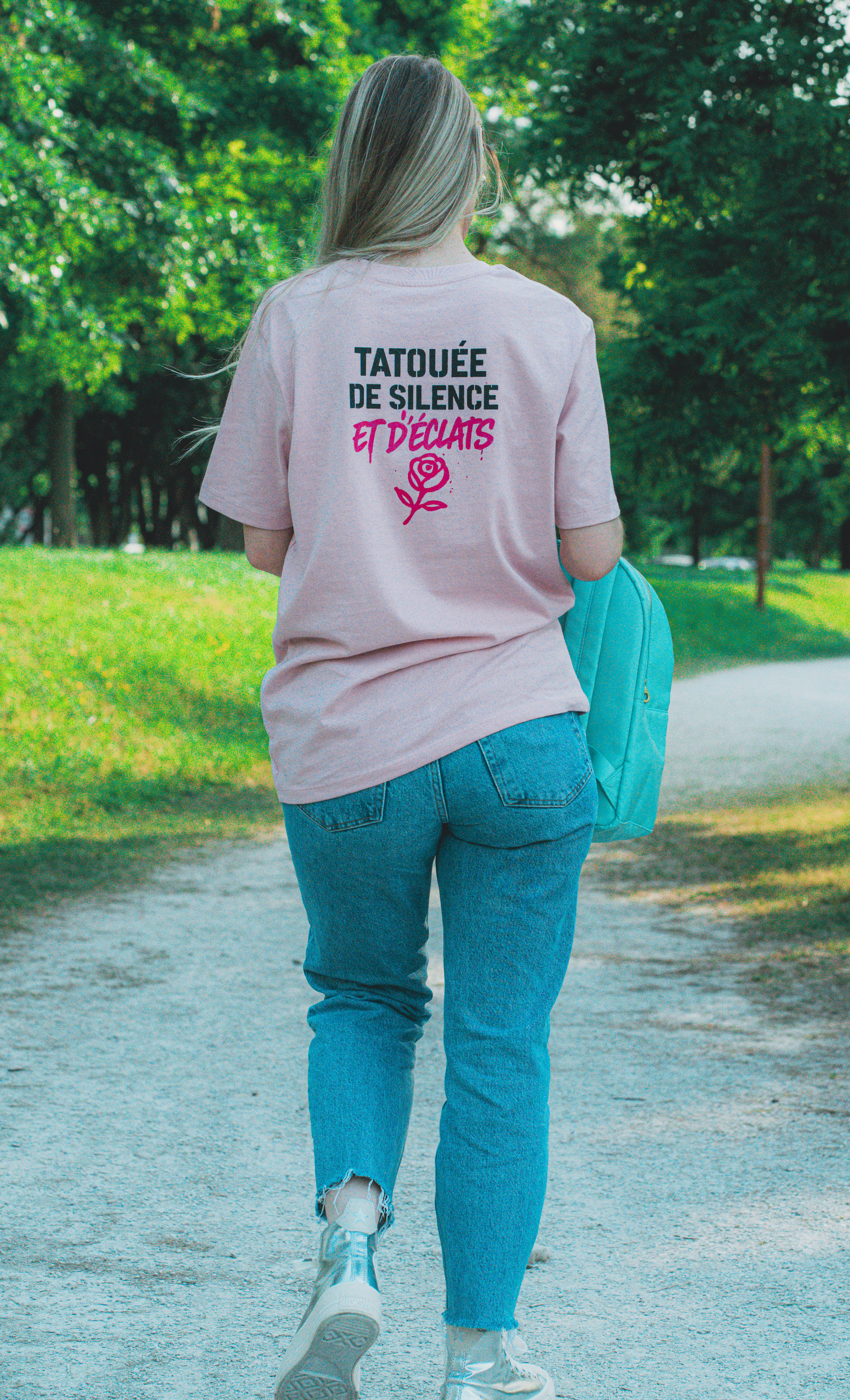 T-shirt 'Tatouée de silence et d'éclats'