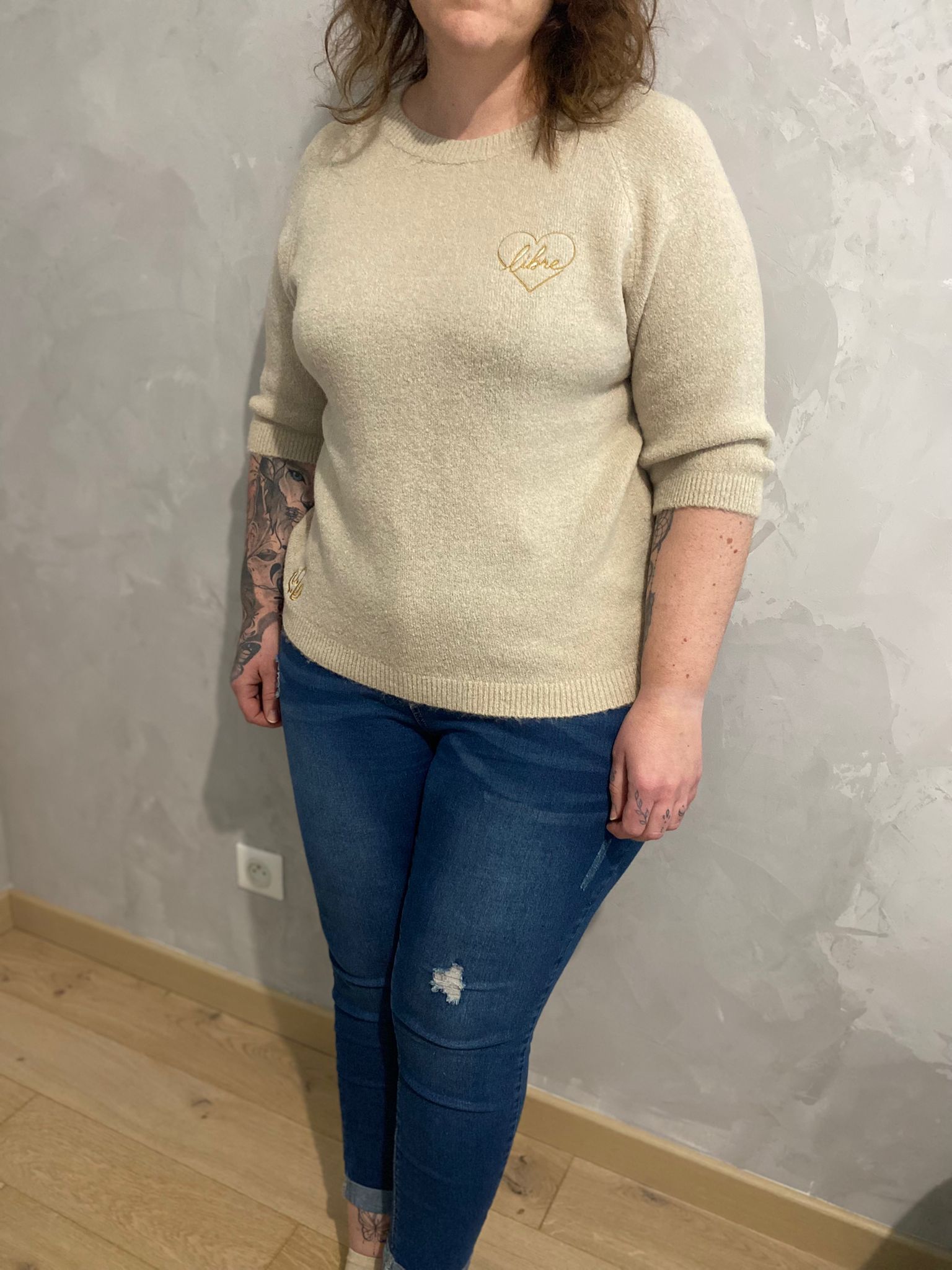 Pull baby alpaga très doux manches 3/4