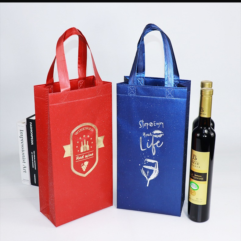 Non-Woven Red Wine Bag with Logo Printing (Single/Double Bottle High-End Wine Packaging Laminated Bag)