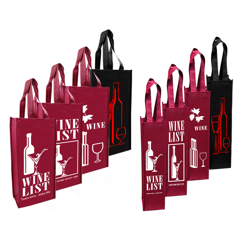 Non-Woven Red Wine Bag with Logo Printing (Single/Double Bottle High-End Wine Packaging Laminated Bag)