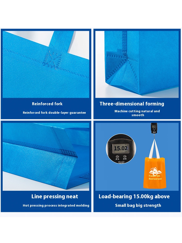 Non-woven handbags customized logo printing non-woven shopping eco-friendly bags training class advertising bags customized printing