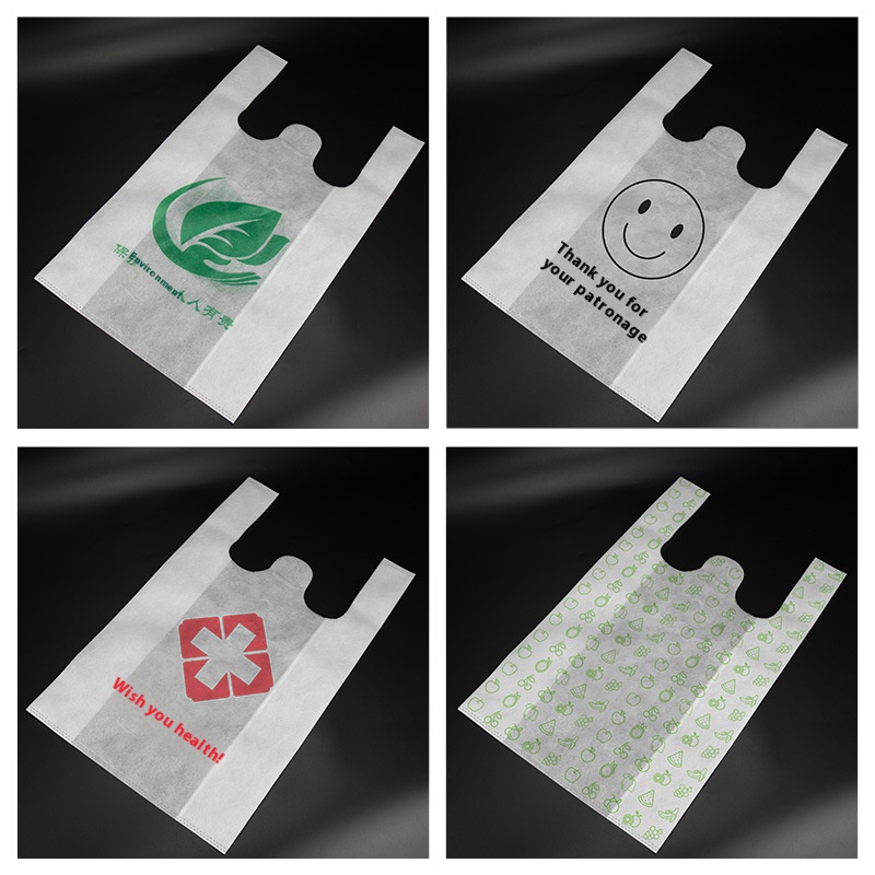 Non-woven vest bag wholesale custom handbag non-woven supermarket shopping bag printed logo horse Clip bag custom