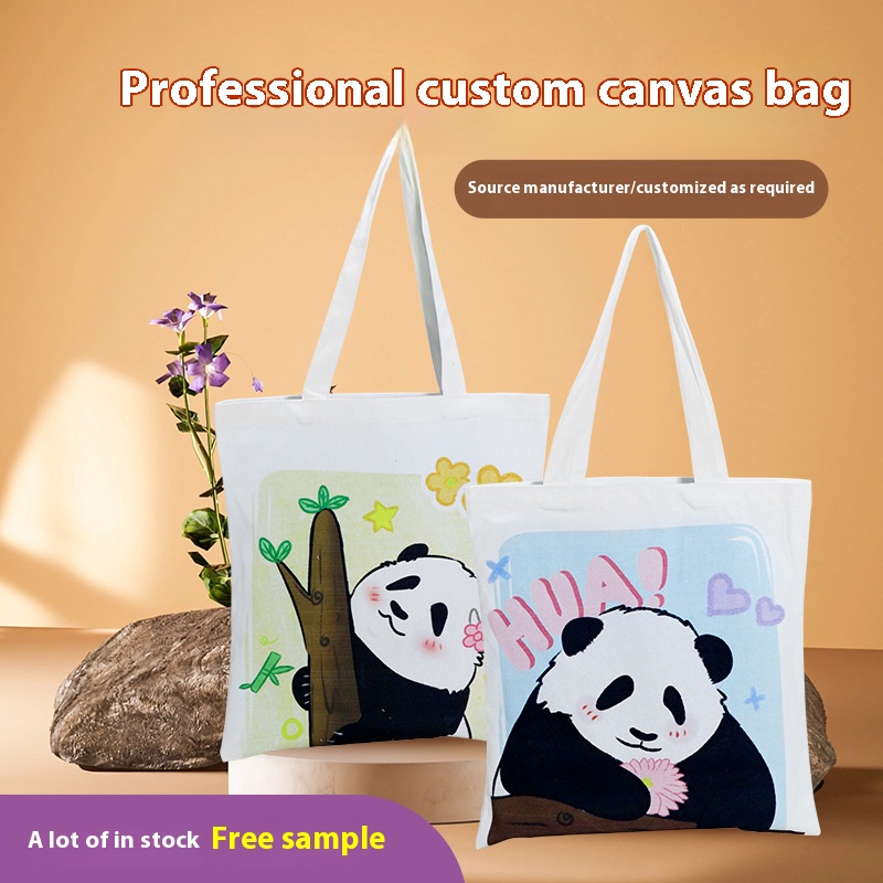 Chengdu Panda Canvas Tote Bags - Custom Printed Eco-Friendly Promotional Gift Bags