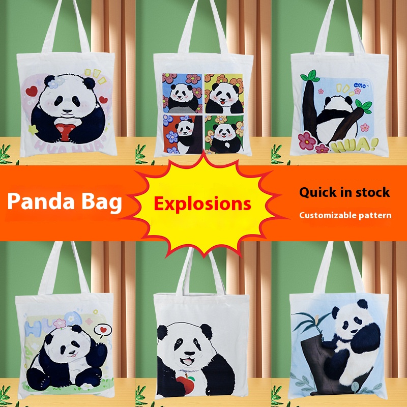 Chengdu Panda Canvas Tote Bags - Custom Printed Eco-Friendly Promotional Gift Bags