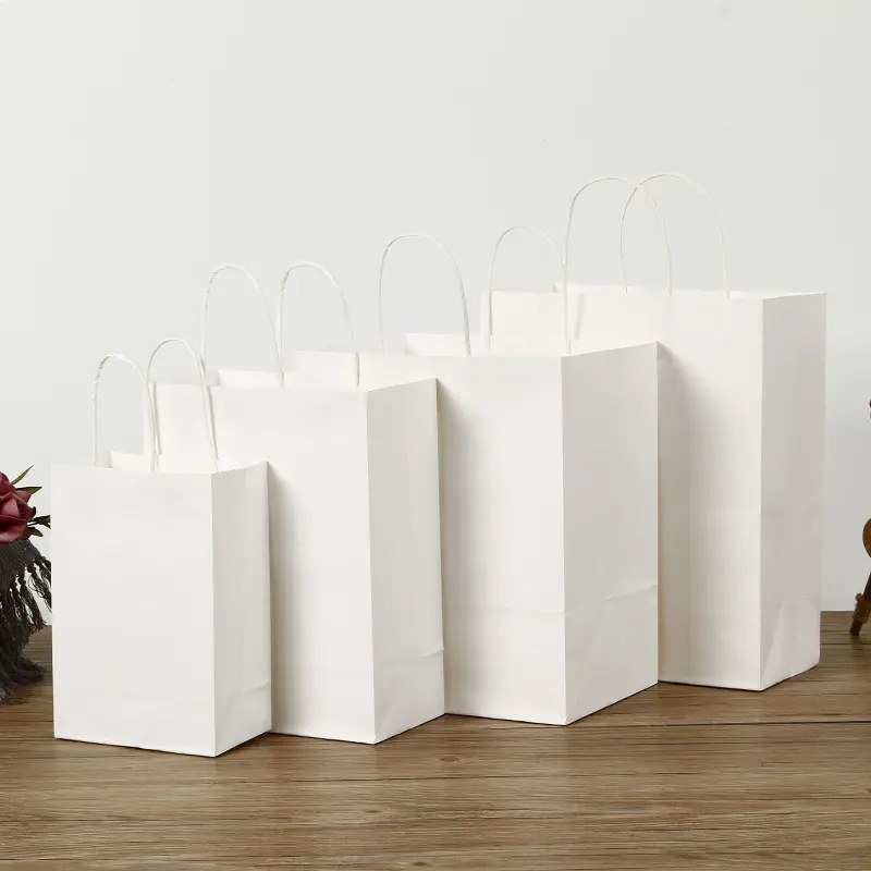 Kraft paper bag handbag catering takeaway food packaging bag gift bag milk tea packaging bag wholesale custom LOGO