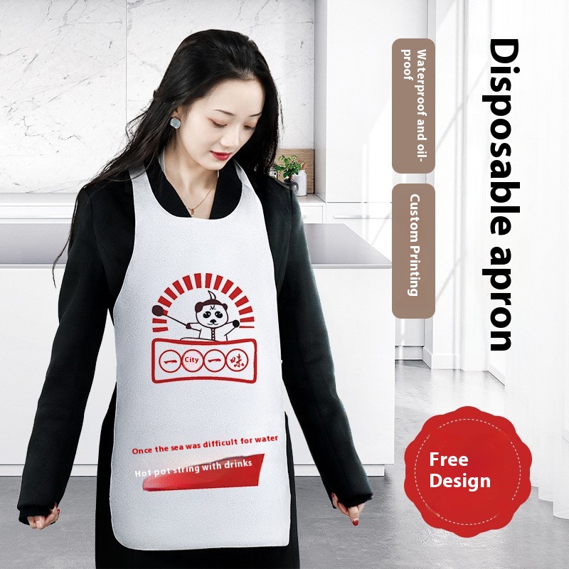 Disposable apron blank oil-proof hot pot string crayfish catering bib non-woven apron