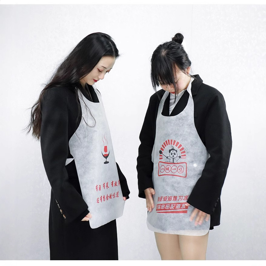 Disposable apron blank oil-proof hot pot string crayfish catering bib non-woven apron