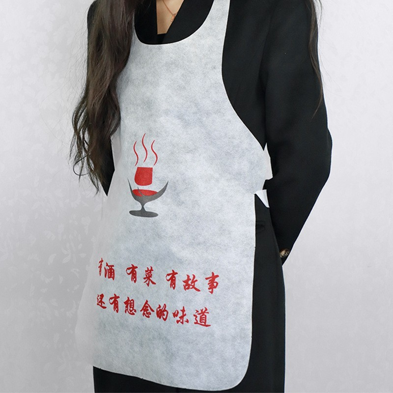 Disposable apron blank oil-proof hot pot string crayfish catering bib non-woven apron
