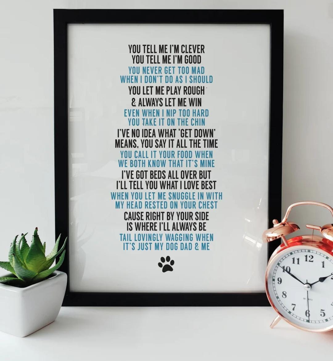 Poster in a frame for all Dog lovers